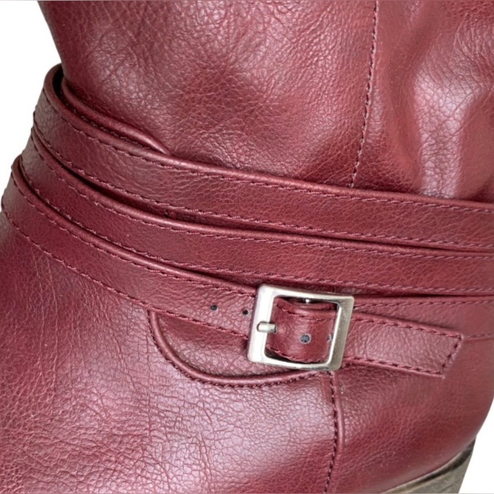 JOURNEE Ivie Boots Knee High Riding Boot Style Wine Color Size 9 Wide Calf VGUC - Picture 6 of 16